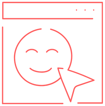 Icons feine linie Browser Smile Lektorat Seitentanz